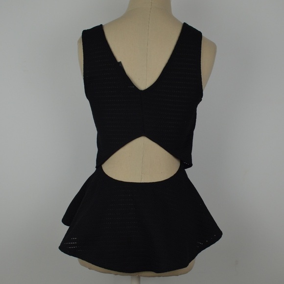Design Lab Black Peplum Tank Top S - Picture 2 of 4